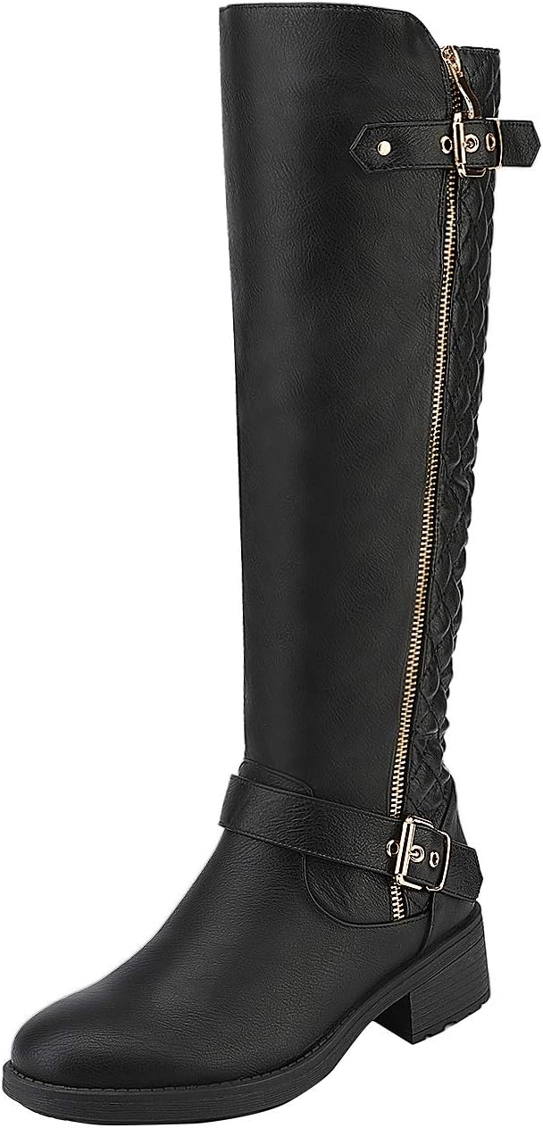 61bL1WoaZDL._AC_SL1500_.jpg Women Knee High Boots Wide Calf Low Heel Riding Boots Fall Tall Boots for Women - Image 1