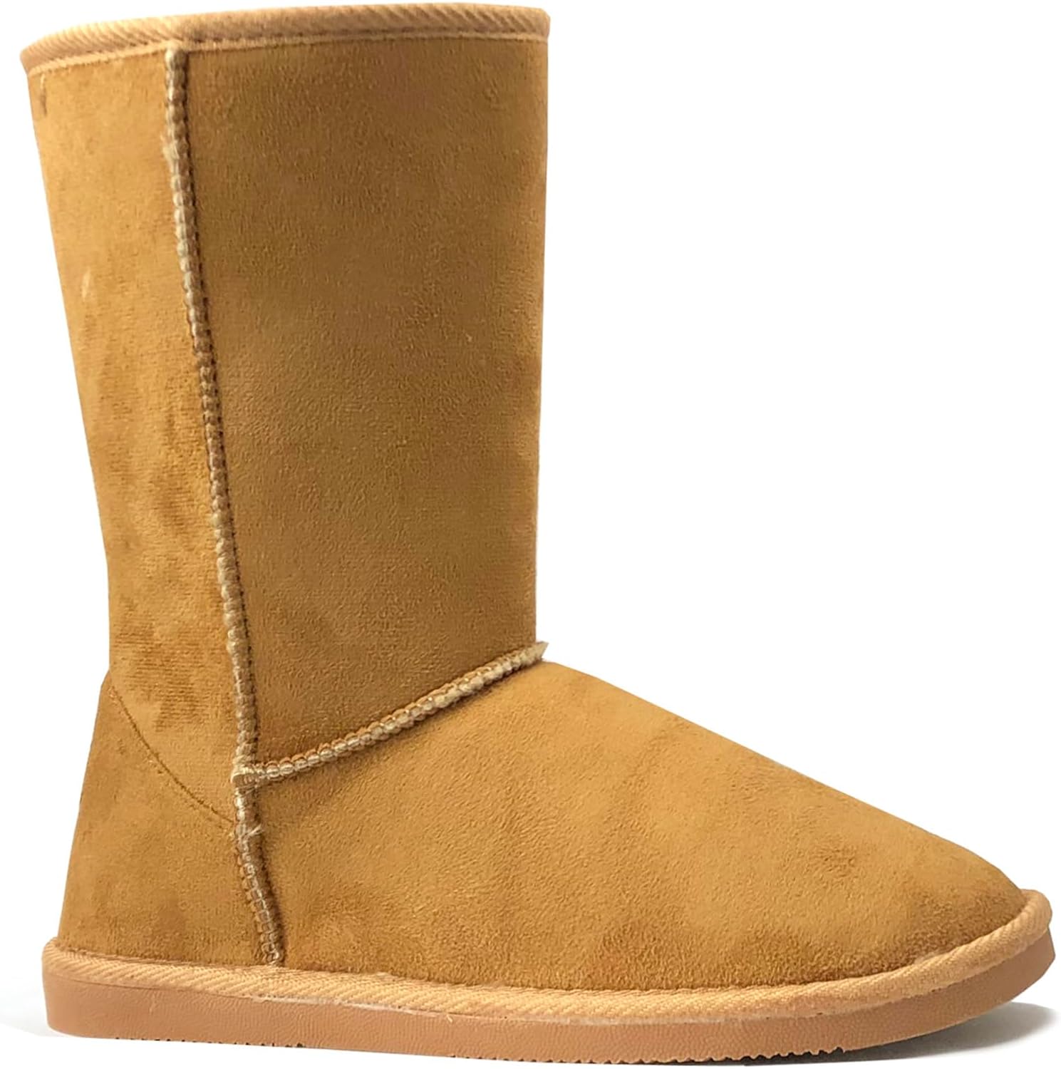 714SjXM6gfL._AC_SL1500_.jpg Women Suede Faux Fur Mid-Calf Classic Winter Boots Rubber Sole - Image 1