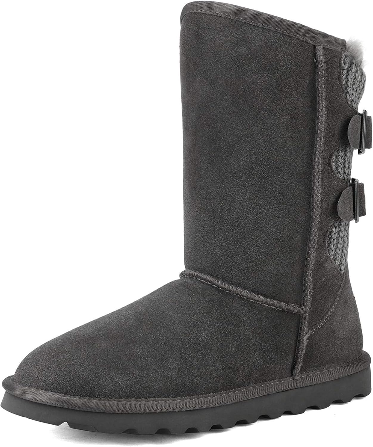 718cAdXj7vL._AC_SL1500_.jpg Women Mid Calf Winter Snow Boots Fashion FuzzyChic Buckle Booties - Image 1