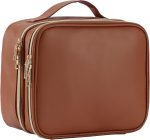 Large Makeup Bag, Double Layer Makeup Case with Dividers Makeup Organizer Bag Cosmetic Train Case for Travel Makeup Brushes Palettes Sponge Toiletries