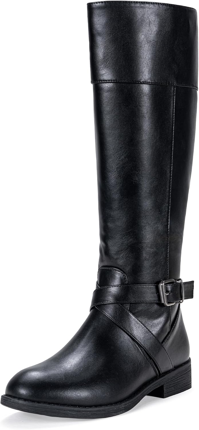 71FxgzenFmL._AC_SL1500_.jpg Women Knee High Boots,Tall Riding Boots Low Heel with Wide Calf and Wide Widths - Image 1