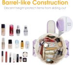 Barrel Drawstring Makeup Bag Large Cosmetic Bag Make up Bags Toiletry Organizer for Women (Purple) - Image 2