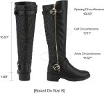 Women Knee High Boots Wide Calf Low Heel Riding Boots Fall Tall Boots for Women - Image 2