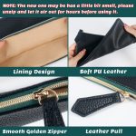 PU Leather Makeup Bag, 2pcs Black Cosmetic Bags for Purse Diaper Bag Travel - Image 2